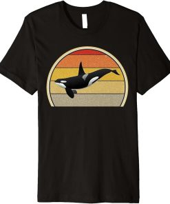 Retro Vintage Funny Orca Whale Ocean Sea Marine Life Lover Premium T-Shirt