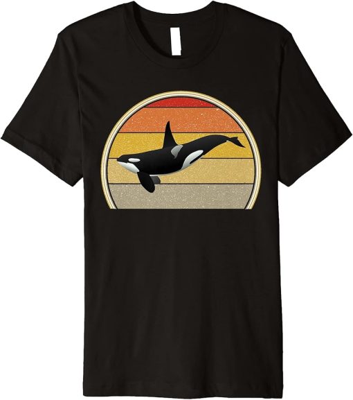 Retro Vintage Funny Orca Whale Ocean Sea Marine Life Lover Premium T-Shirt