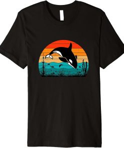 Retro Vintage Whale Orca Squad Orca Squad Whale Sea Animal Premium T-Shirt