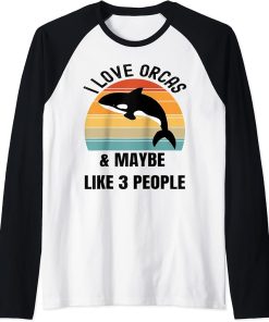 I love orcas and maybe like 3 people Raglan Baseball Tee